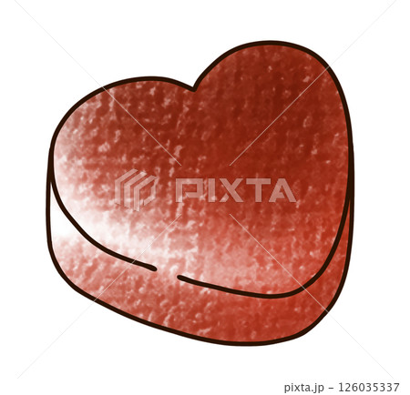 ゆるめシンプルなハート型チョコレート　アナログ風 126035337