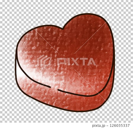 ゆるめシンプルなハート型チョコレート　アナログ風 126035337