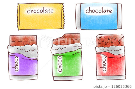 ゆるめシンプルな板チョコセット　アナログ風 126035366