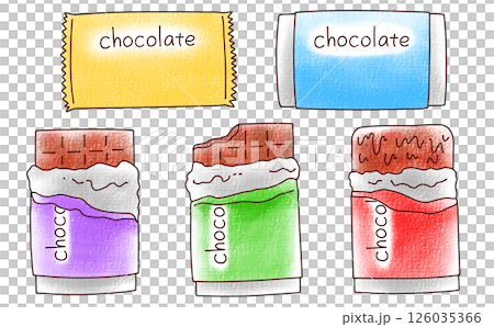 ゆるめシンプルな板チョコセット　アナログ風 126035366