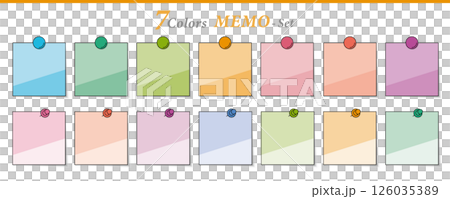 固定便箋套裝 - 色彩豐富、簡潔的設計素材 - 126035389