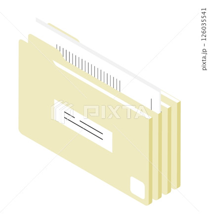 Isometric archive of folders with documents and files. Storage of accounting and personnel records. Aerial view vector isolated on white background 126035541