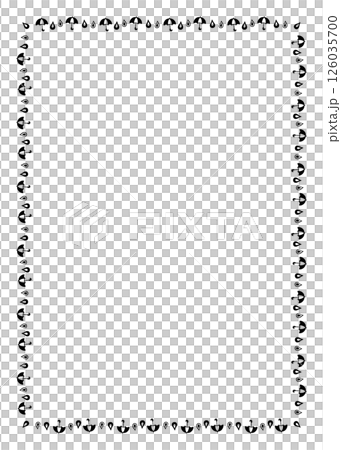 Simple hand-drawn cute rain square frame Simple hand-drawn cute rain square frame 126035700