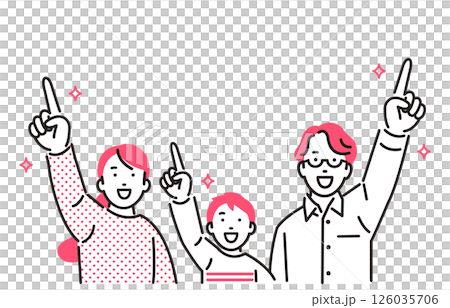 Family pointing up Family pointing up 126035706