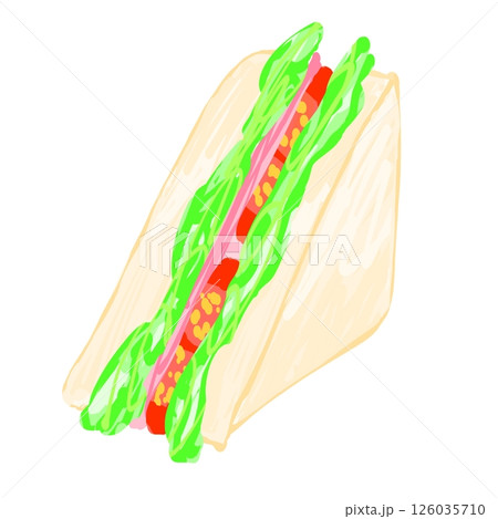 新鮮な野菜とハムのサンドイッチ 新鮮な野菜とハムのサンドイッチ 126035710