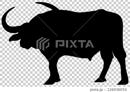 水牛のシルエットのイラスト素材 ベクター 水牛のシルエットのイラスト素材 ベクター 126036050