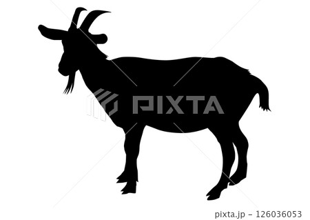やぎのシルエットのイラスト素材　ベクター 126036053