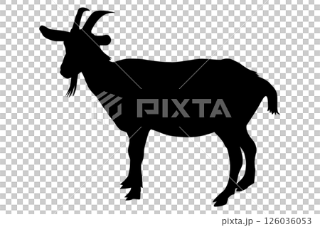 やぎのシルエットのイラスト素材　ベクター 126036053