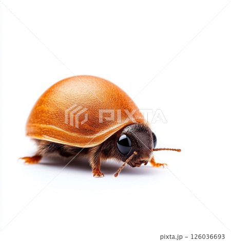 Brown Ladybug on White Background 126036693