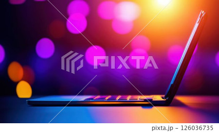 Microphone with Colorful Gradient Background 126036735