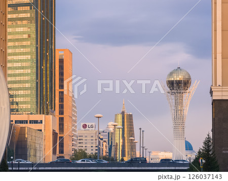 カザフスタン・アスタナ中心部の街並み / Astana, Kazakhstan カザフスタン・アスタナ中心部の街並み / Astana, Kazakhstan 126037143