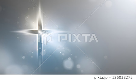 Glowing Christian Cross with Light Rays and...のイラスト素材 [126038273] - PIXTA