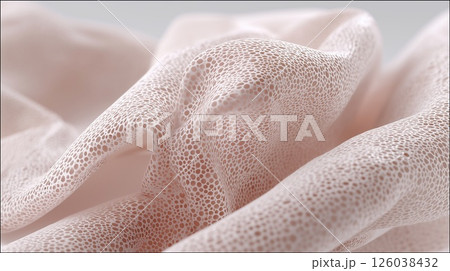 Innovative artificial skin texture background. Macro view of advanced porous biomaterial for human transplantation. Futuristic medical surface with organic pattern for biotech and science use. Innovative artificial skin texture background. Macro view of advanced porous biomaterial for human transplantation. Futuristic medical surface with organic pattern for biotech and science use. 126038432