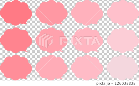 蓬鬆的語音泡沫集。有粉紅色和紅色兩種款式。對話框的尖端位於右下角。 126038838