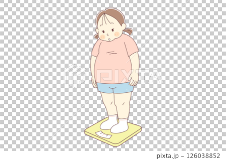 肥胖女孩的向量圖 126038852