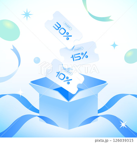 クーポンのプロモーションイラスト クーポンのプロモーションイラスト 126039315