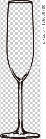 Line drawing illustration of champagne glasses Line drawing illustration of champagne glasses 126039780