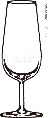 線画のシェリーグラスのイラスト 126039785