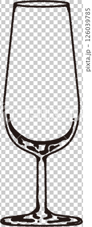 雪莉酒杯的線條畫插圖 126039785