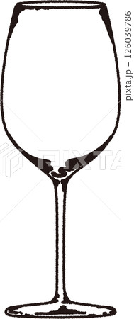 線画のワイングラスのイラスト 126039786
