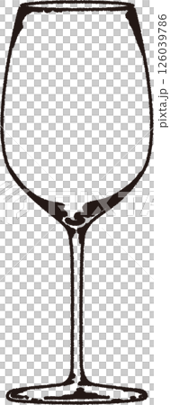 線画のワイングラスのイラスト 126039786