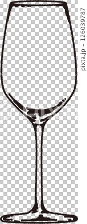 線画のワイングラスのイラスト 線画のワイングラスのイラスト 126039787