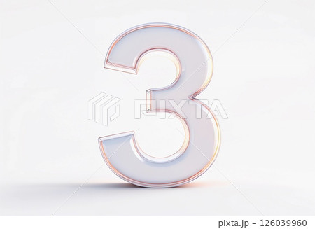 Reflective and Modern Number Three in a...のイラスト素材 [126039960] - PIXTA