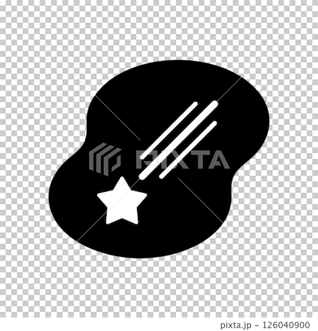 流れ星のアイコンイラスト 126040900