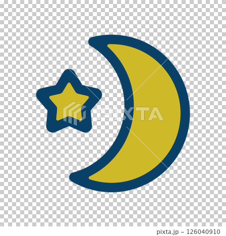月と星のアイコンイラスト 月と星のアイコンイラスト 126040910