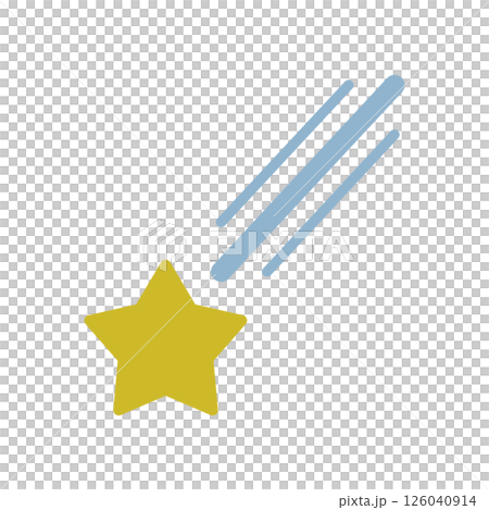 流れ星のアイコンイラスト 126040914