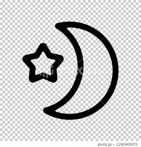 月と星のアイコンイラスト 126040935