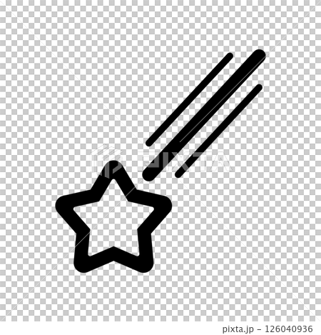 流れ星のアイコンイラスト 126040936