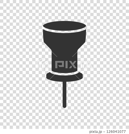Thumbtack icon in flat style. Pin navigation vector illustration on white isolated background. Locate position business concept. 126041077