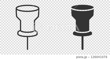 Thumbtack icon in flat style. Pin navigation vector illustration on white isolated background. Locate position business concept. 126041078