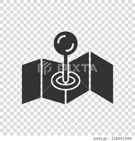 Map pin icon in flat style. gps navigation vector illustration on white isolated background. Locate position business concept. 126041094