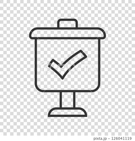 Checklist vector icon. Survey vector illustration in flat design on isolated background. Simple business concept pictogram. Checklist vector icon. Survey vector illustration in flat design on isolated background. Simple business concept pictogram. 126041119