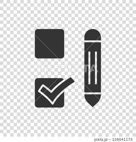 Checklist document icon in flat style. Survey vector illustration on white isolated background. Check mark choice business concept. 126041173