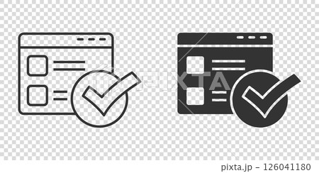 To do list icon in flat style. Document checklist vector illustration on white isolated background. Notepad check mark business concept. To do list icon in flat style. Document checklist vector illustration on white isolated background. Notepad check mark business concept. 126041180