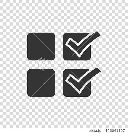 Checklist document icon in flat style. Survey vector illustration on white isolated background. Check mark choice business concept. 126041197