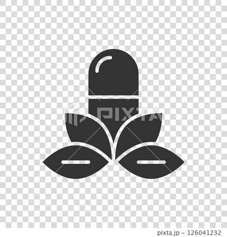 Vitamin pill note icon in flat style. Capsule vector illustration on white isolated background. Antibiotic sign business concept. 126041232