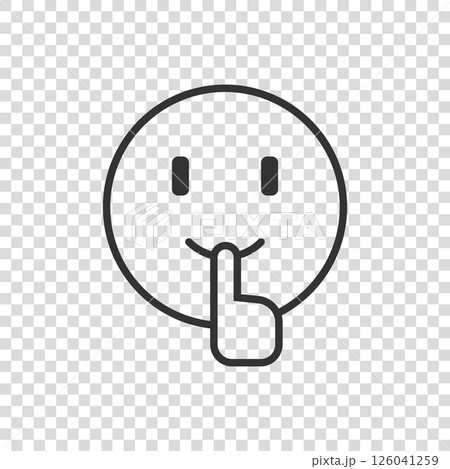 Quiet icon in flat style. Silence vector illustration on isolated background. Hush sign business concept.Quiet icon in flat style. Silence vector illustration on isolated background. Hush sign 126041259