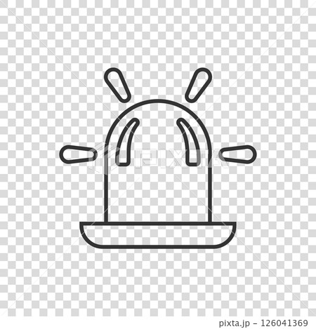 Emergency alarm icon in flat style. Alert lamp vector illustration on isolated background. Police urgency sign business concept. Emergency alarm icon in flat style. Alert lamp vector illustration on isolated background. Police urgency sign business concept. 126041369