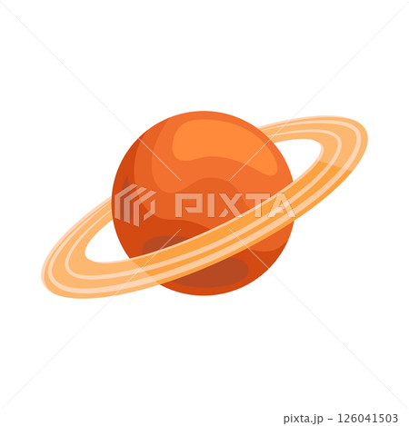 Saturn planet icon in flat style. Outer space vector illustration on isolated background. Astronomy cosmos sign business concept. Saturn planet icon in flat style. Outer space vector illustration on isolated background. Astronomy cosmos sign business concept. 126041503