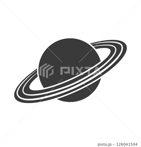 Saturn planet icon in flat style. Outer space vector illustration on isolated background. Astronomy cosmos sign business concept. 126041504