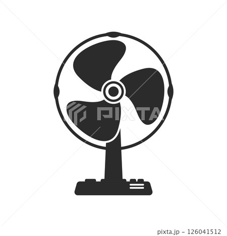 Electric fan icon in flat style. Propeller vector illustration on isolated background. Cooler sign business concept. 126041512