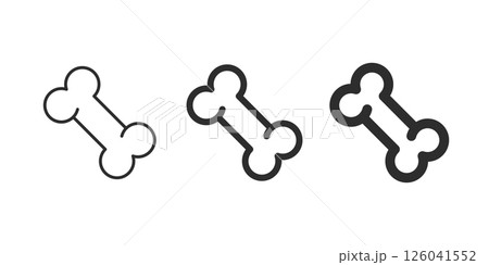 Dog bone icon in flat style. Human skeleton vector illustration on isolated background. Healthy orthopedic sign business concept. Dog bone icon in flat style. Human skeleton vector illustration on isolated background. Healthy orthopedic sign business concept. 126041552