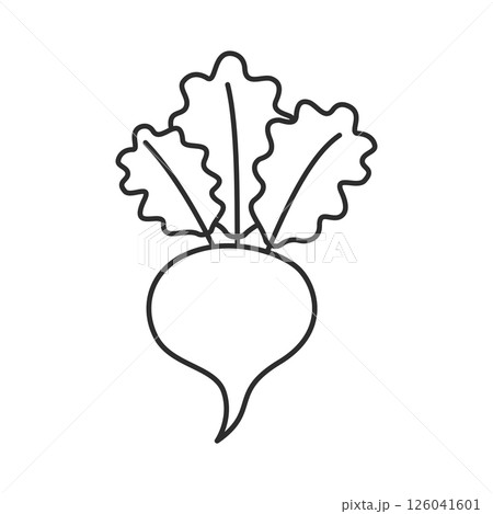Beetroot vegetable with leaves icon in flat style. Beet plant vector illustration on isolated background. Healthy food sign business concept. 126041601