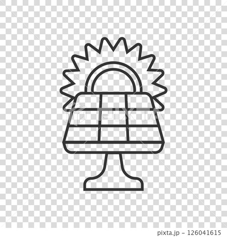 Solar panel icon in flat style. Ecology energy vector illustration on white isolated background. Electrician sign business concept. Solar panel icon in flat style. Ecology energy vector illustration on white isolated background. Electrician sign business concept. 126041615