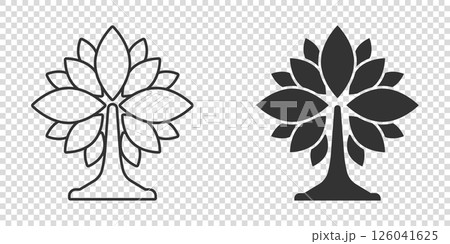Leaf icon in flat style. Plant vector illustration on white isolated background. Flower sign business concept. 126041625
