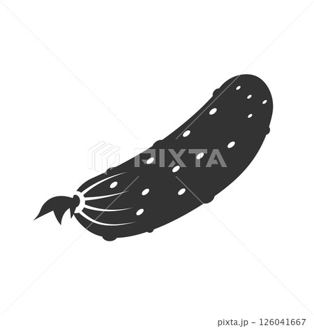 Cucumber vegetable icon in flat style. Gherkin plant vector illustration on isolated background. Healthy food sign business concept. 126041667